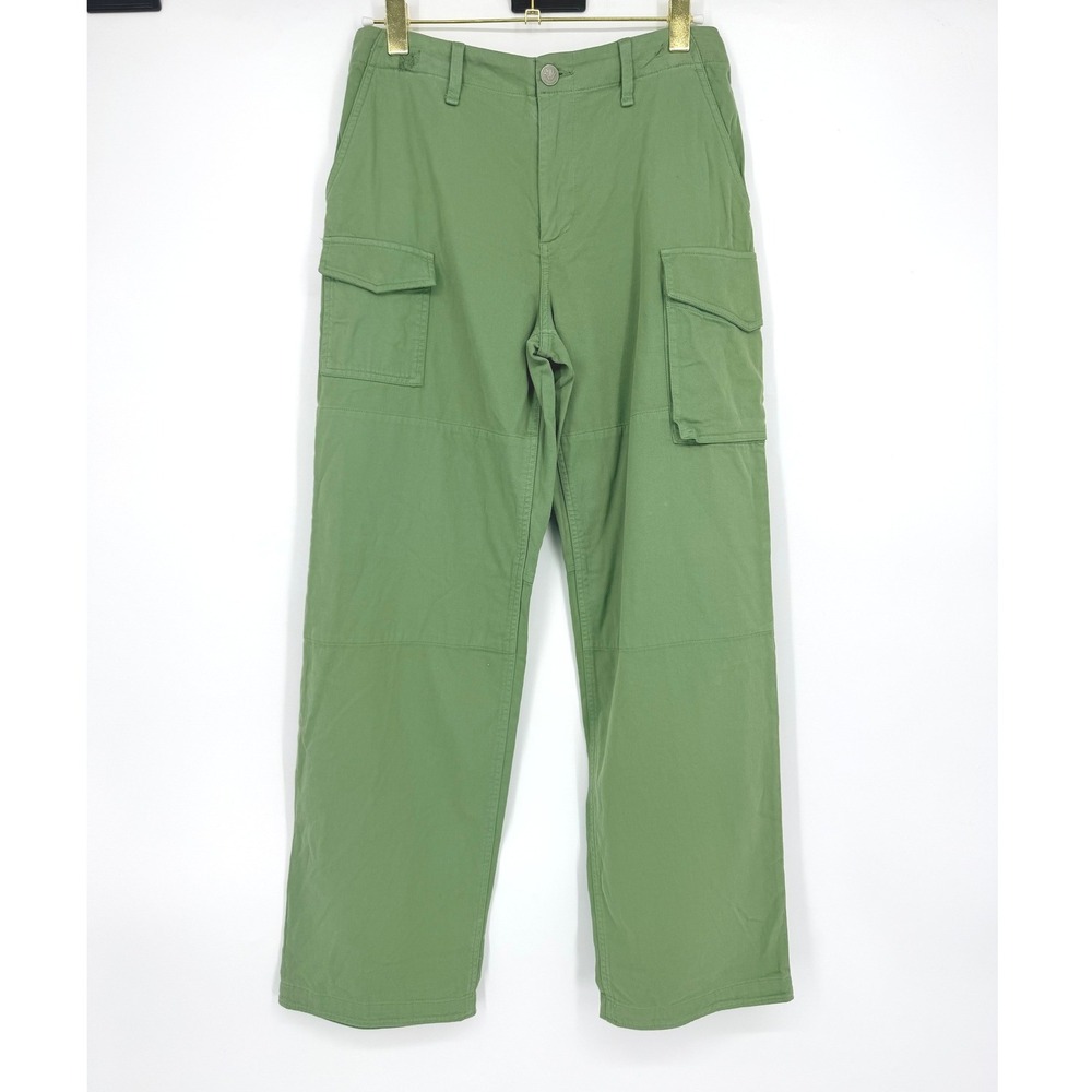 Rag & Bone Nora Wide Leg Cargo Utility Pant 100% Cotton Olive Army Green 26